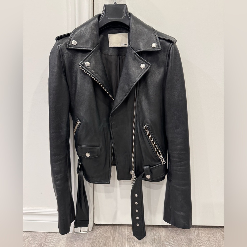 Wilfred Free  Lennon Black Leather Jacket